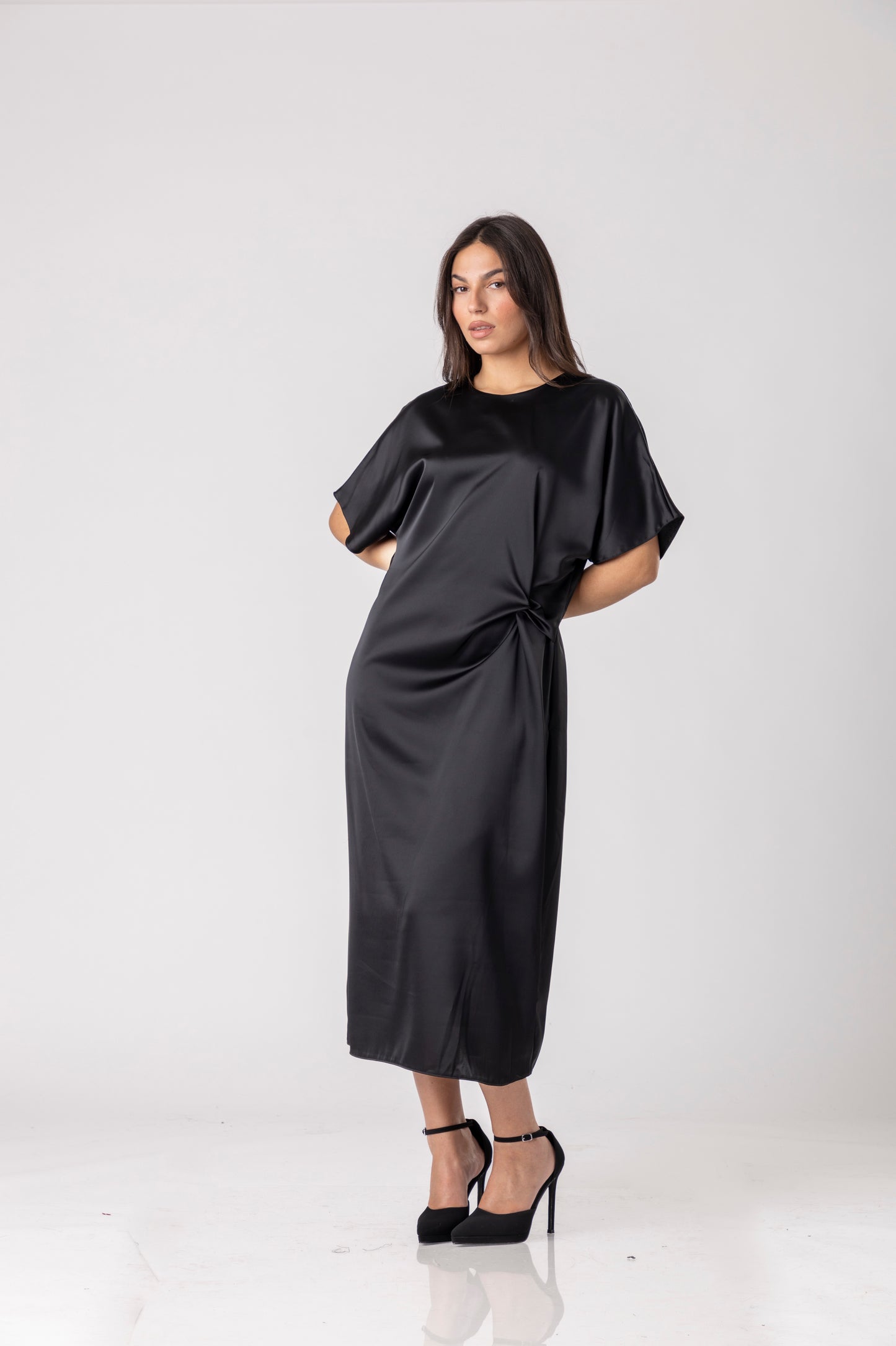 Kaven Satin Midi Dress