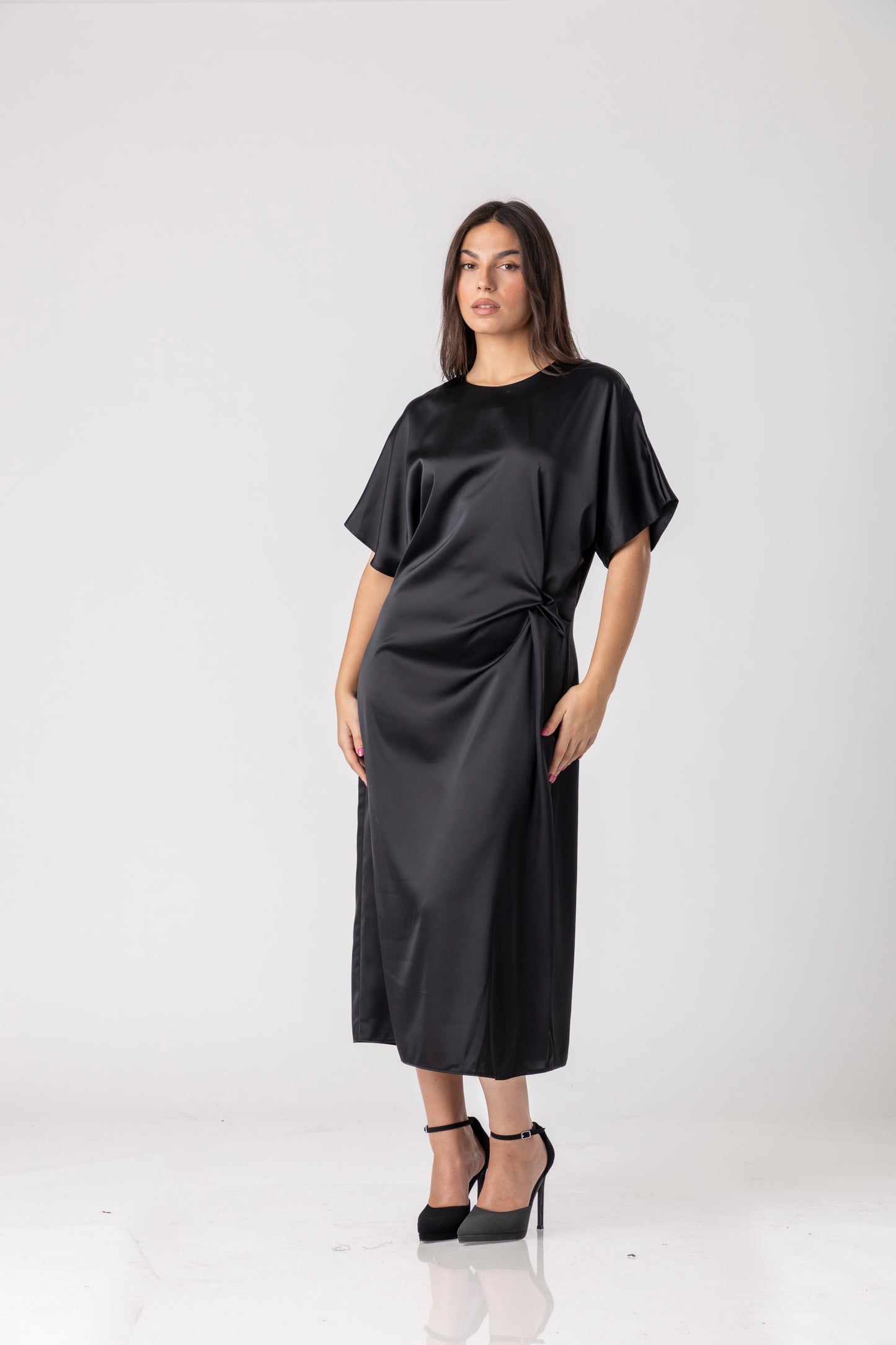 Kaven Satin Midi Dress