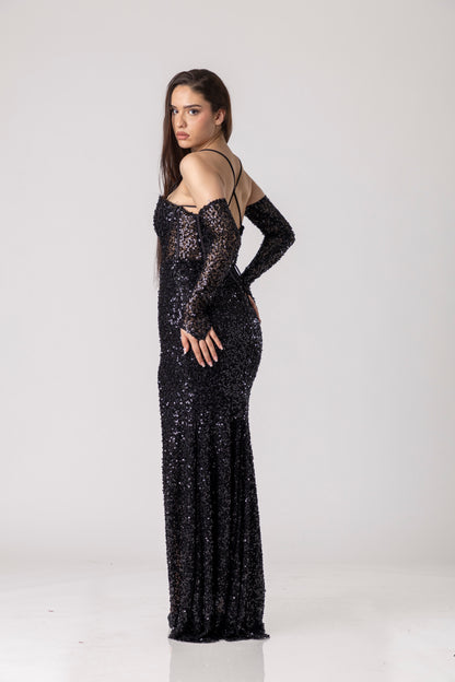 Zenara Sequin Corset Gown