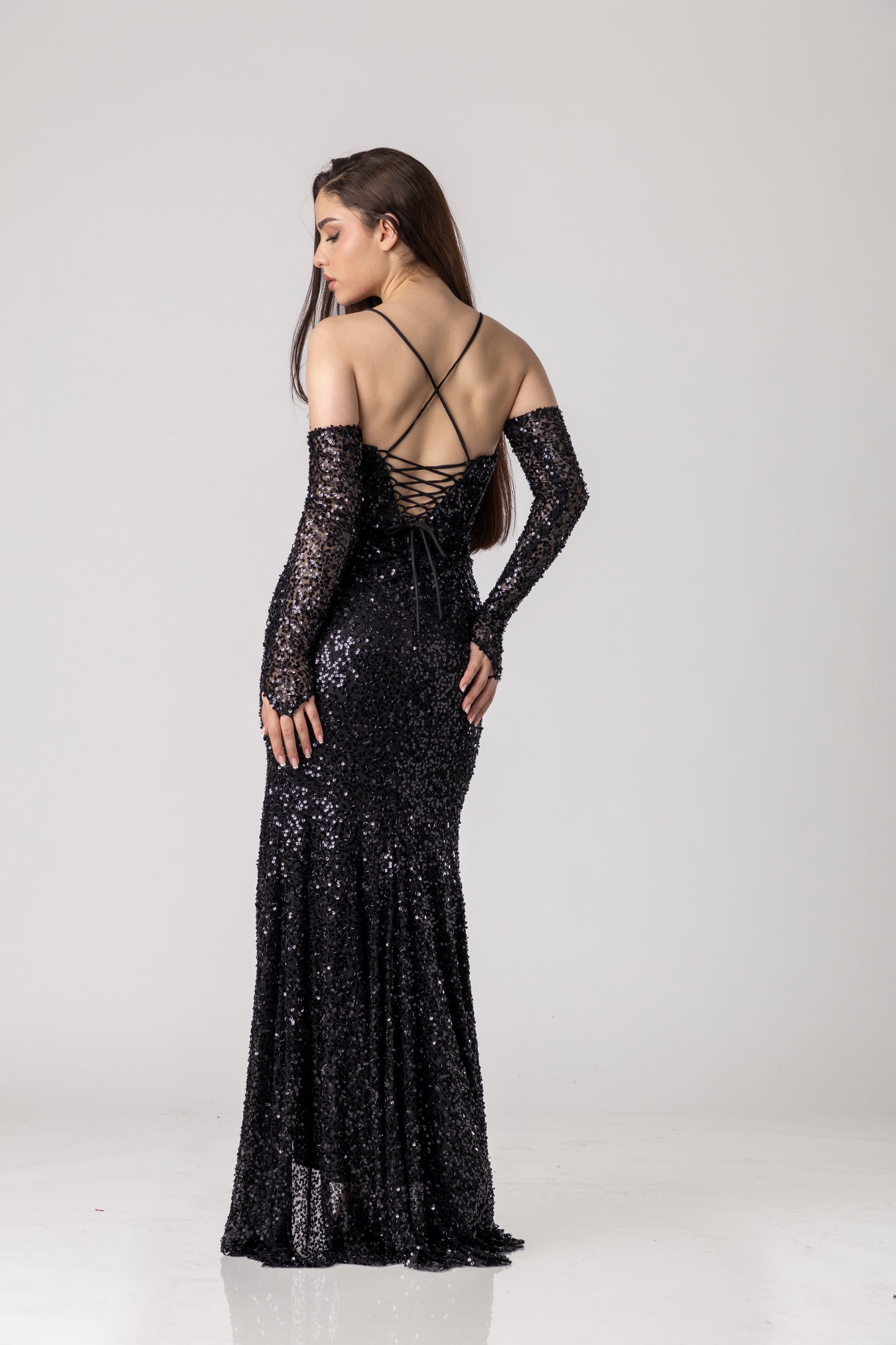 Zenara Sequin Corset Gown
