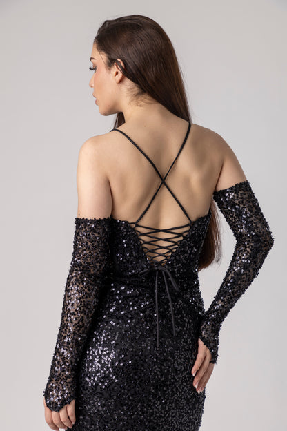 Zenara Sequin Corset Gown