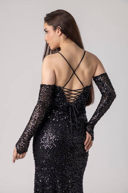 Zenara Sequin Corset Gown