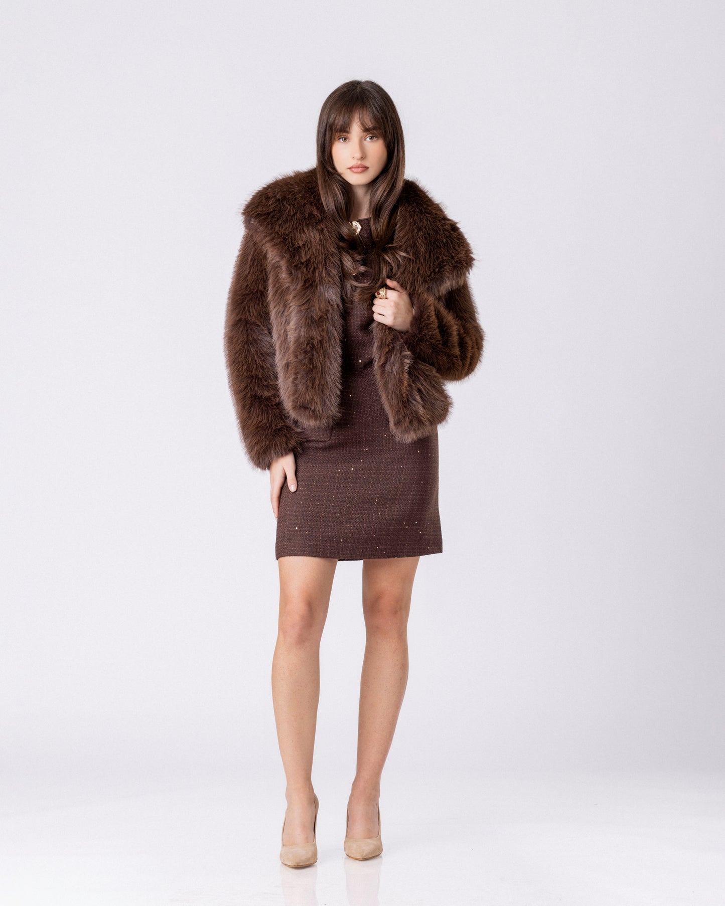 Short Winter Mocha Luxe Coat