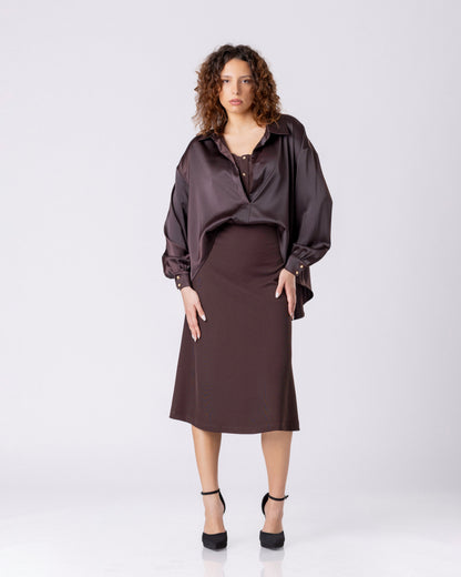 Velvet Noir Midi Dress