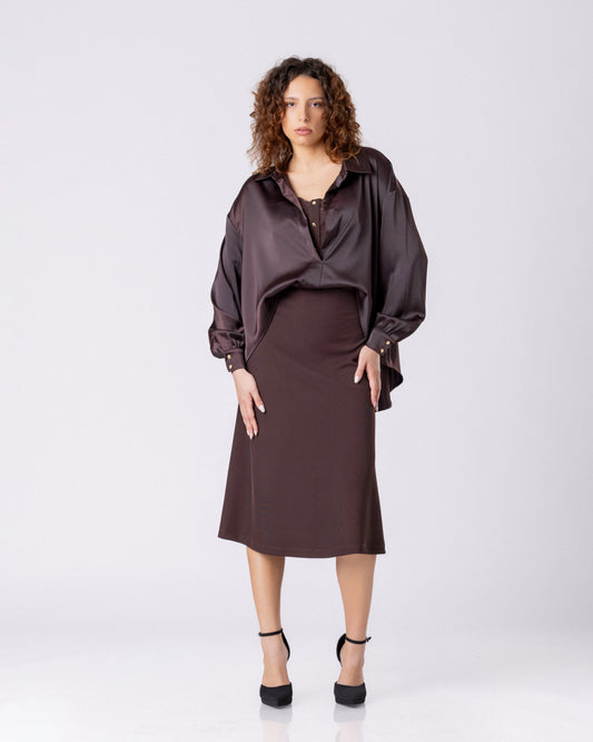 Velvet Noir Midi Dress