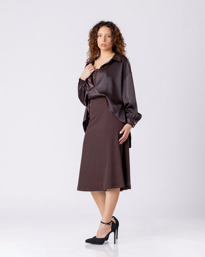 Velvet Noir Midi Dress