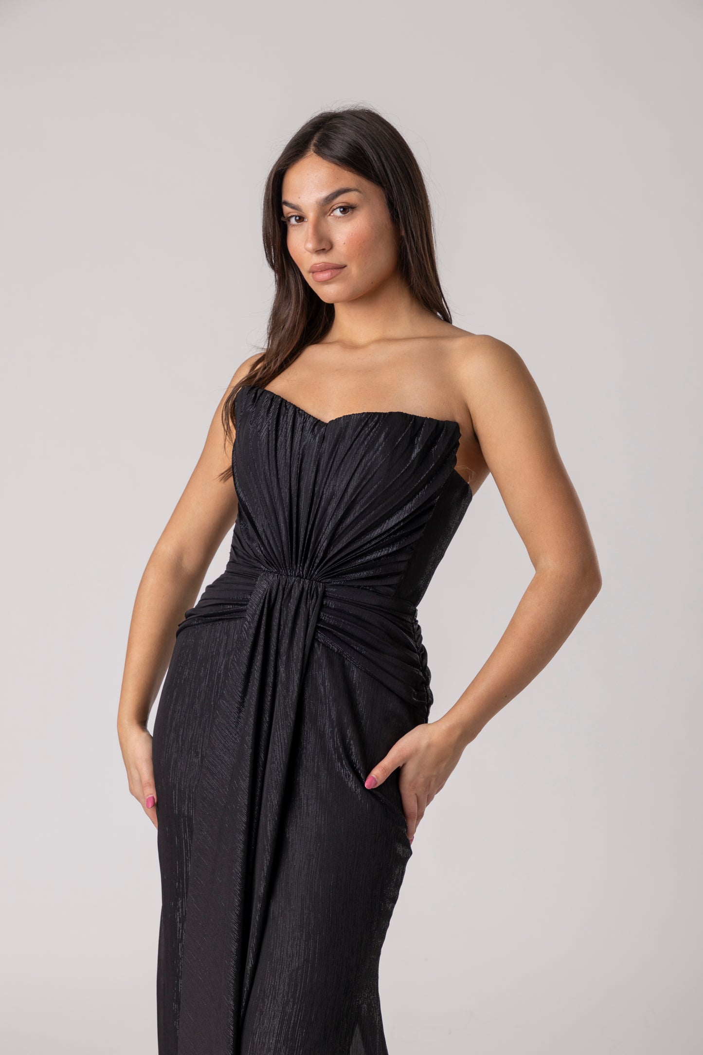 Calixa Draped Evening Gown