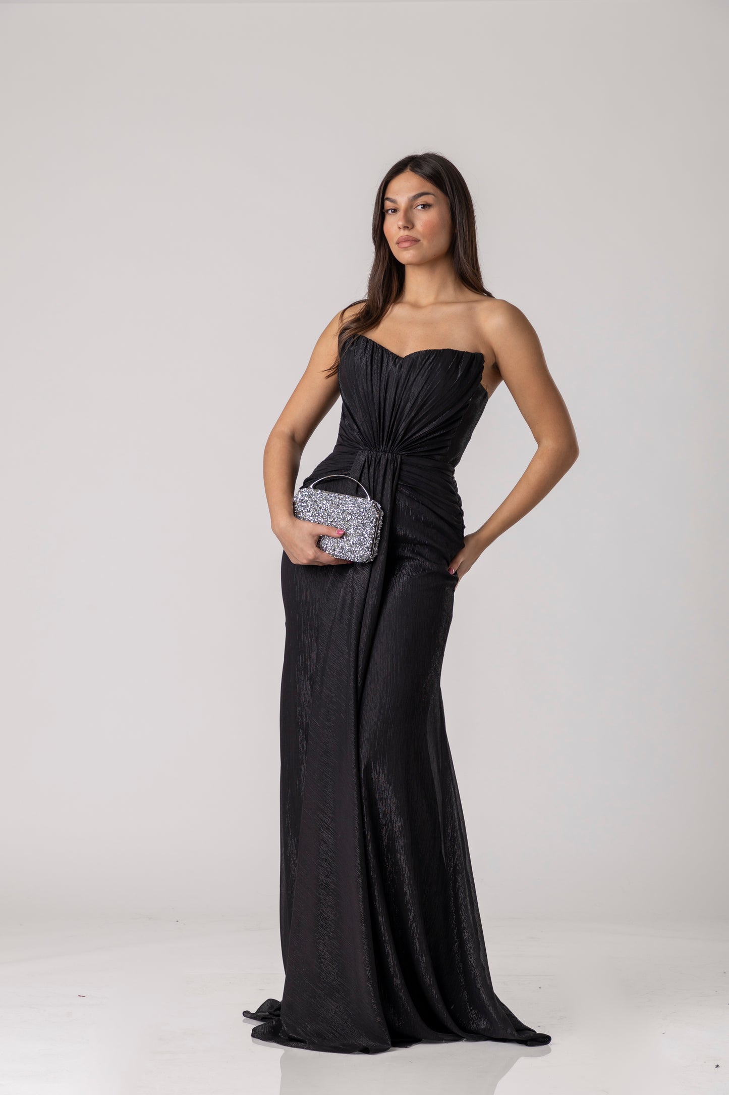 Calixa Draped Evening Gown