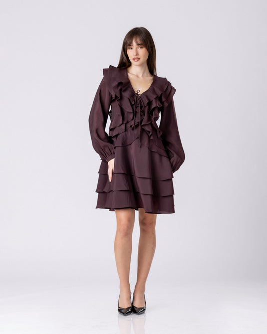 Aria Cascade Ruffle Dress