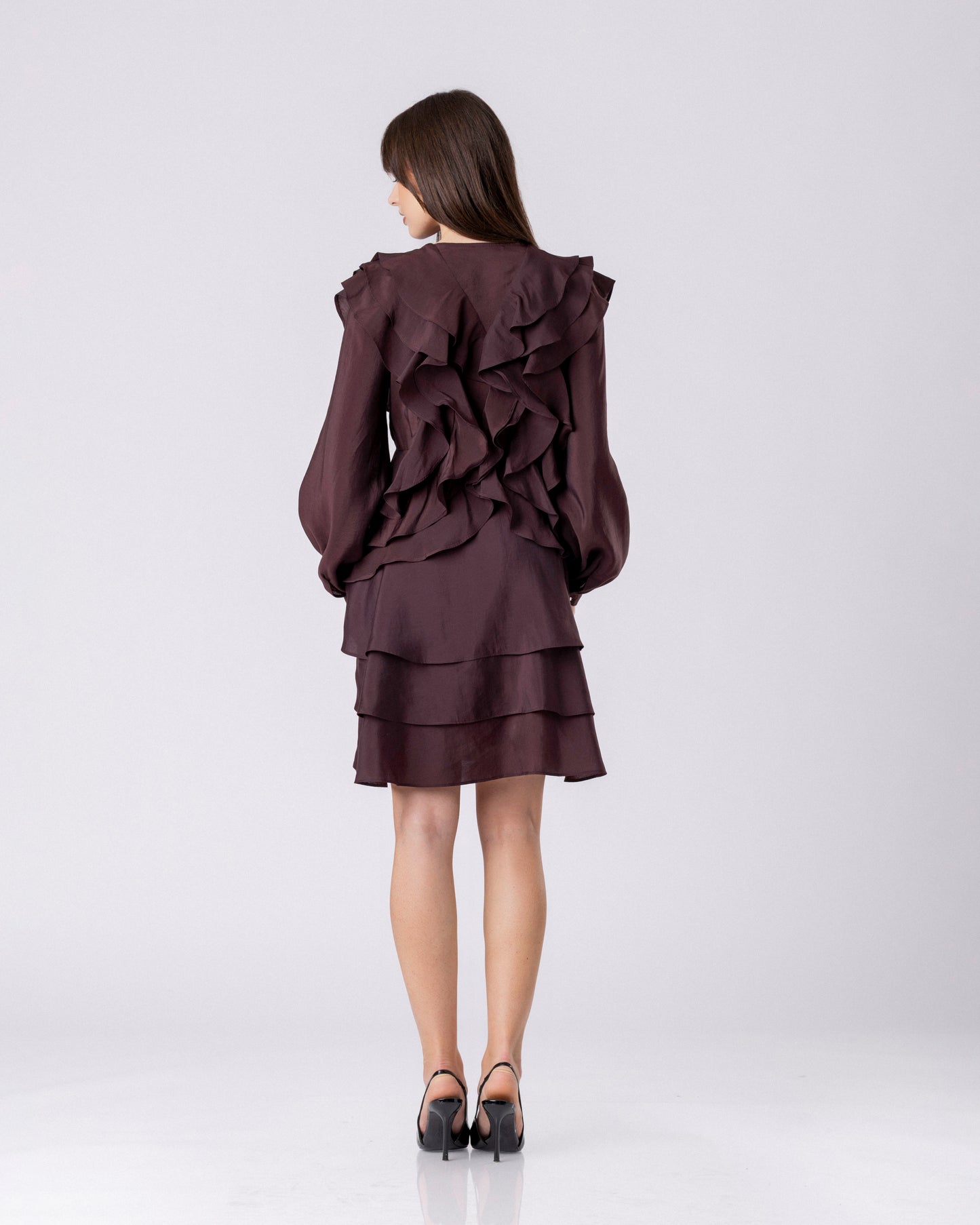 Aria Cascade Ruffle Dress