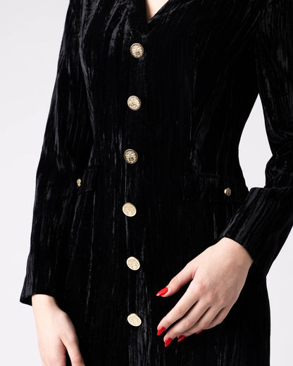 Auren Velvet Button Dress