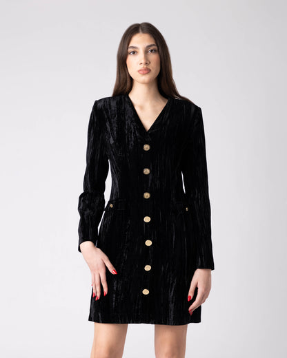 Auren Velvet Button Dress