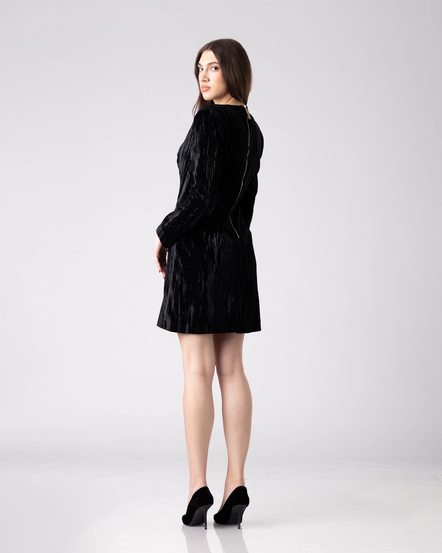 Auren Velvet Button Dress