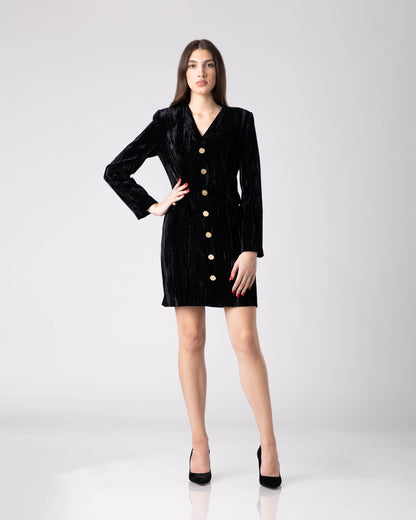 Auren Velvet Button Dress
