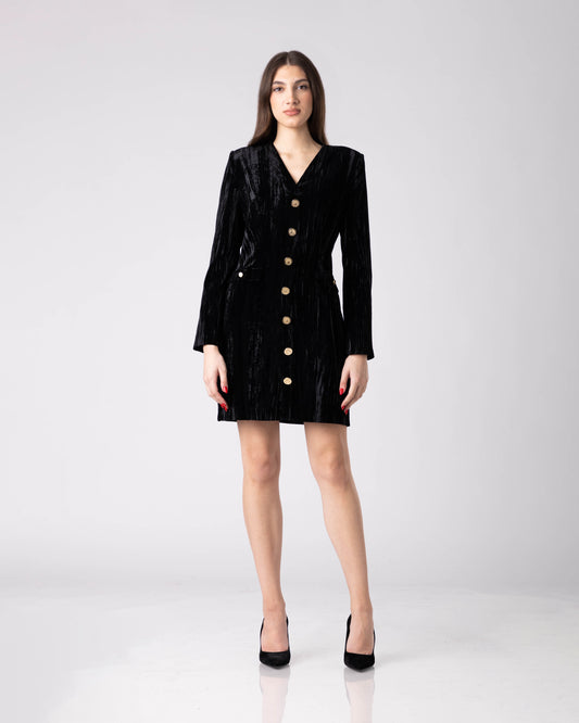 Auren Velvet Button Dress