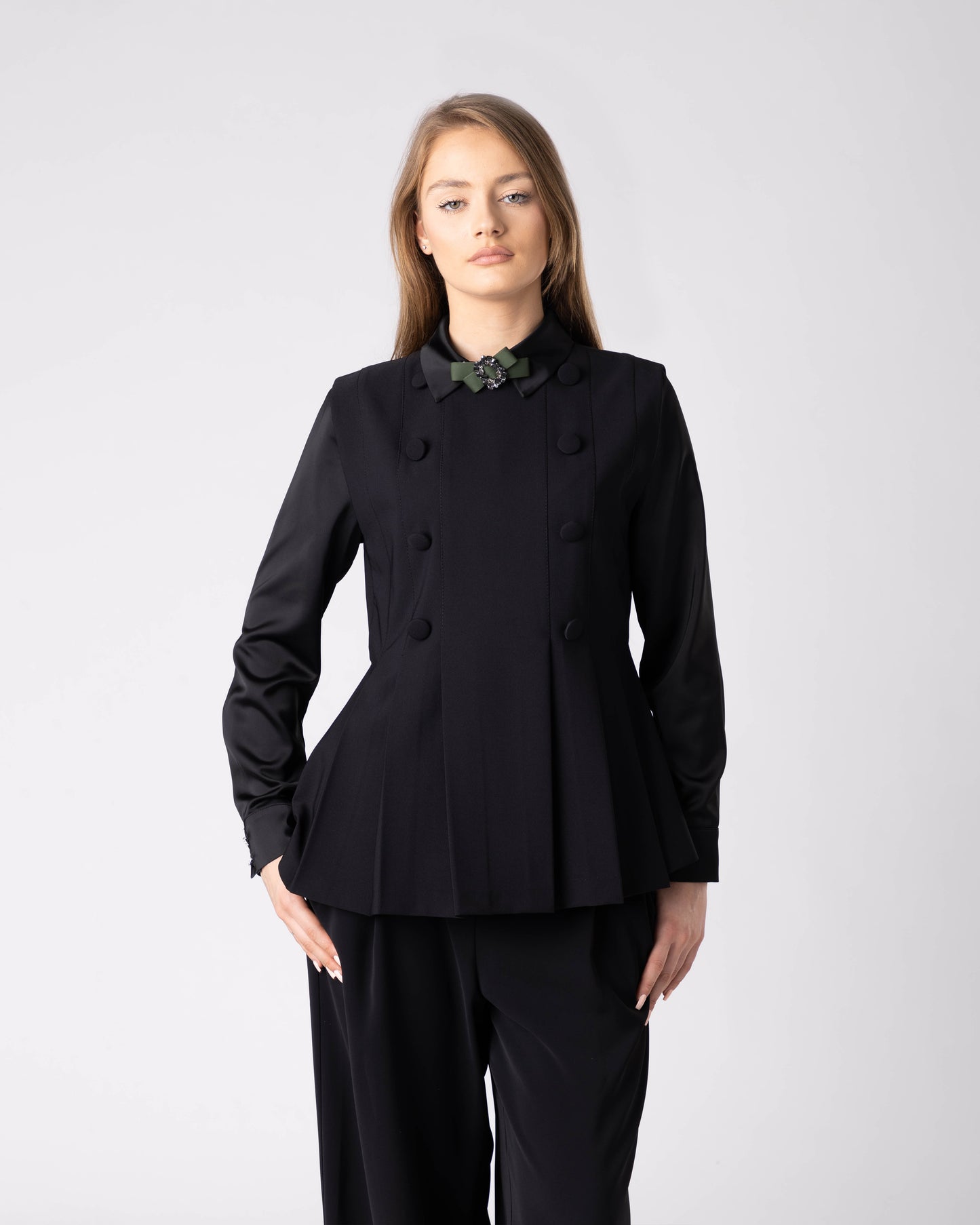 Velmora Tailored Buttoned Top