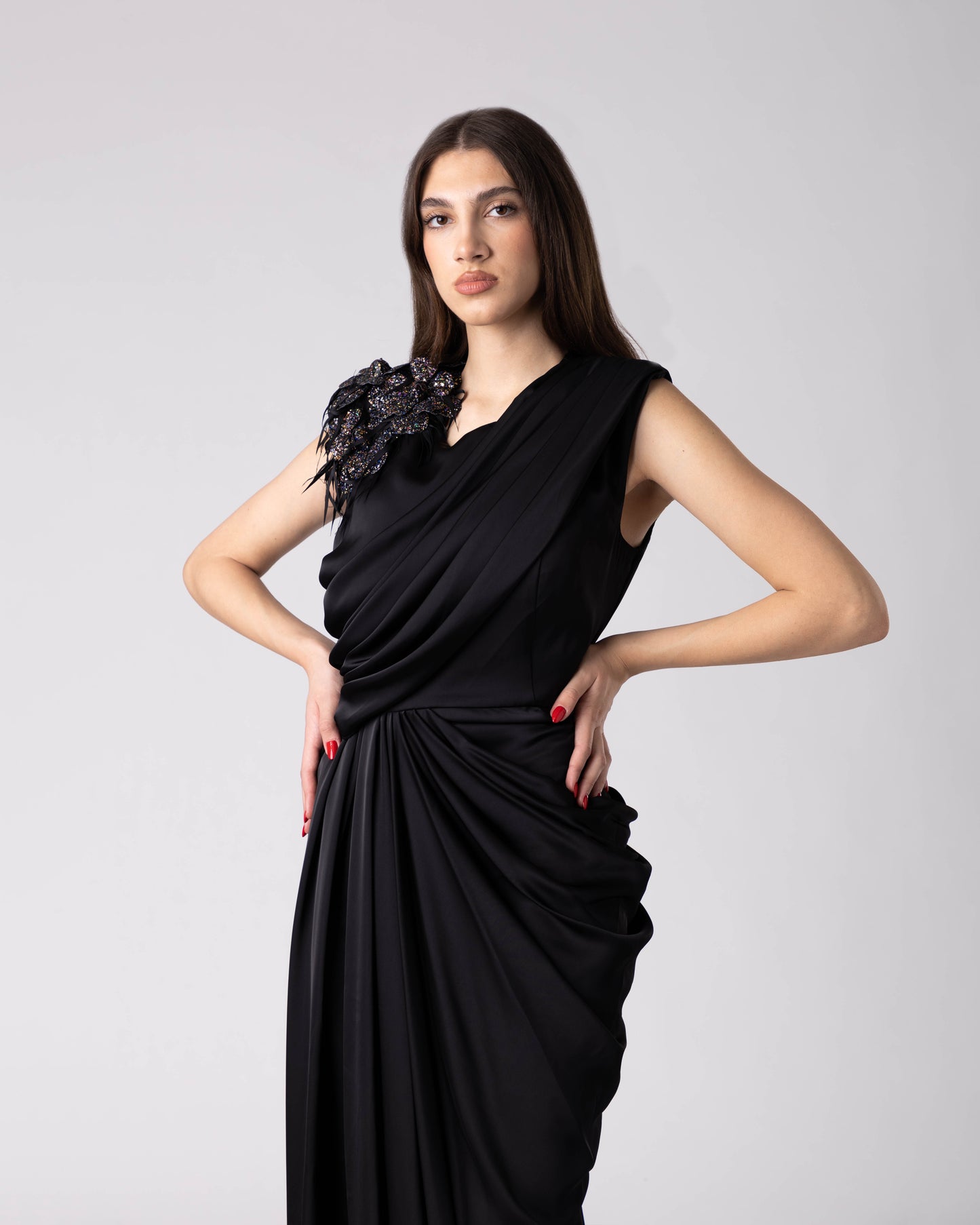 Velyra Draped Evening Dress