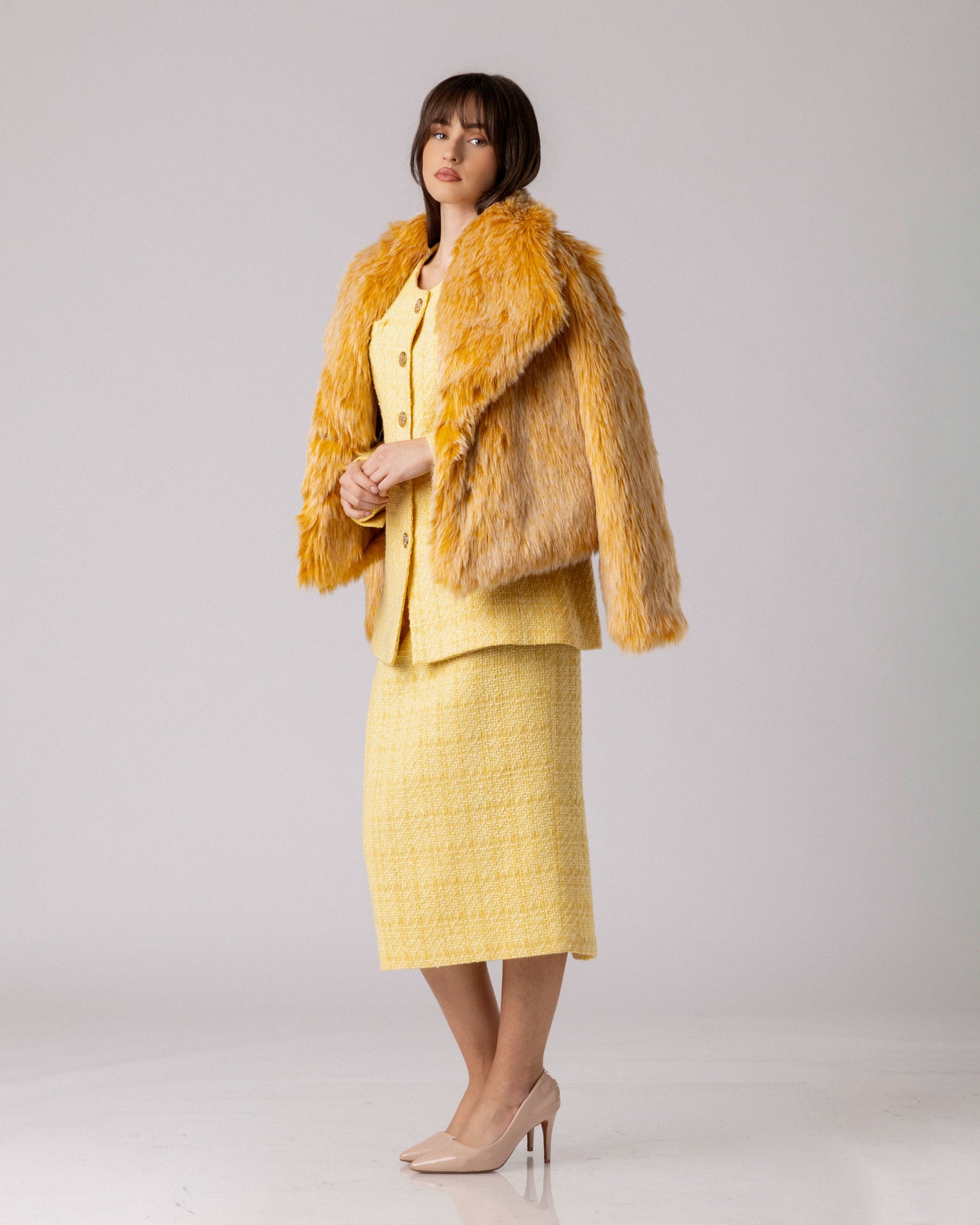 Golden Statement Fur Jacket