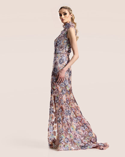 Blossoming Sequin Gown