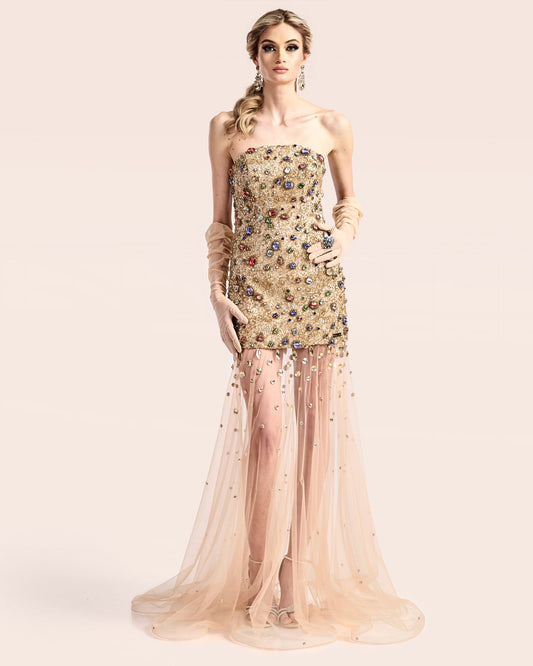 Ethereal Gemstone Splendor Gown