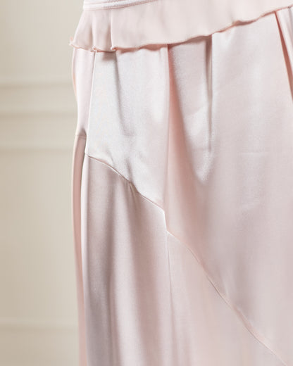 "Allegra" – Asymmetrical Satin Midi Dress