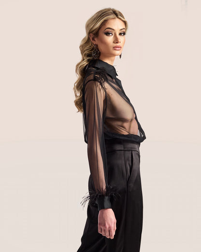 Noir Sheer Blouse