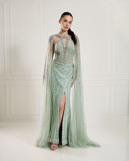 Celestia Gown in Mint Crystal