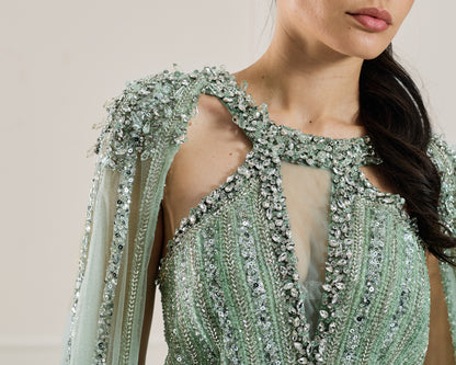 Celestia Gown in Mint Crystal