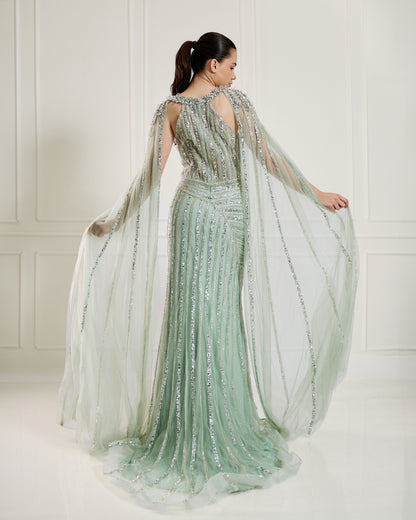 Celestia Gown in Mint Crystal