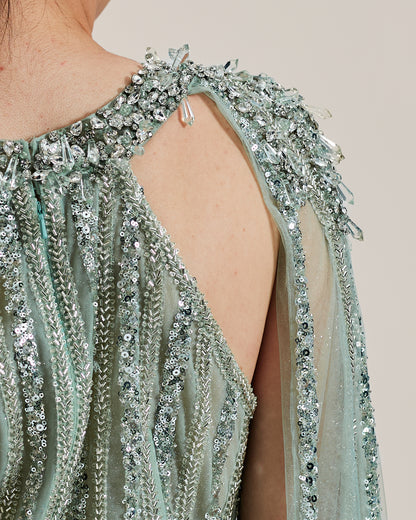 Celestia Gown in Mint Crystal