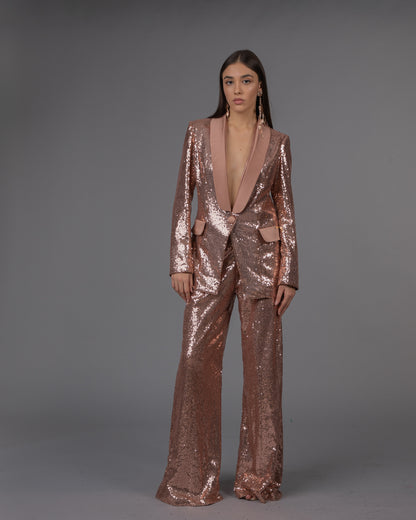 Небесен Glitz Co-ord сет