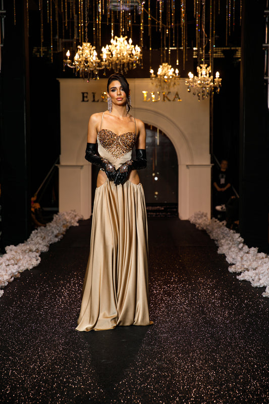 "Golden Glamour" Gown