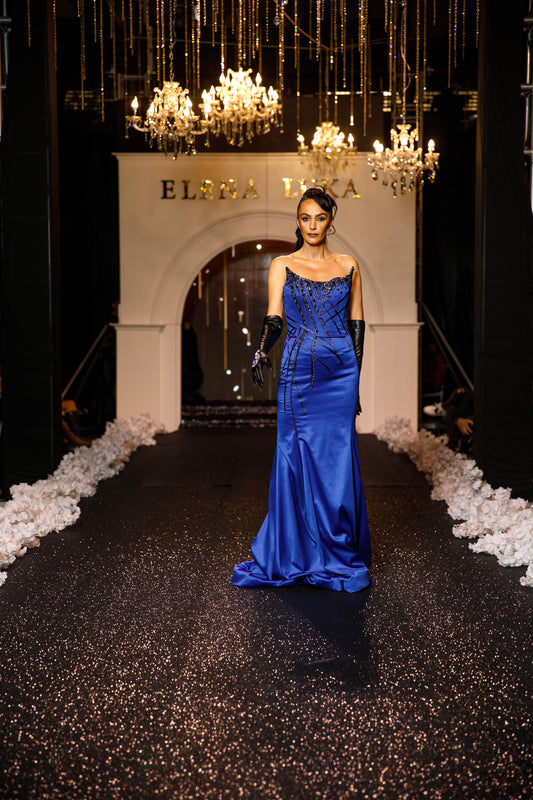 "Sapphire Splendor" Gown