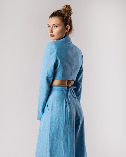 SOLARA Linen Suit Set Blue