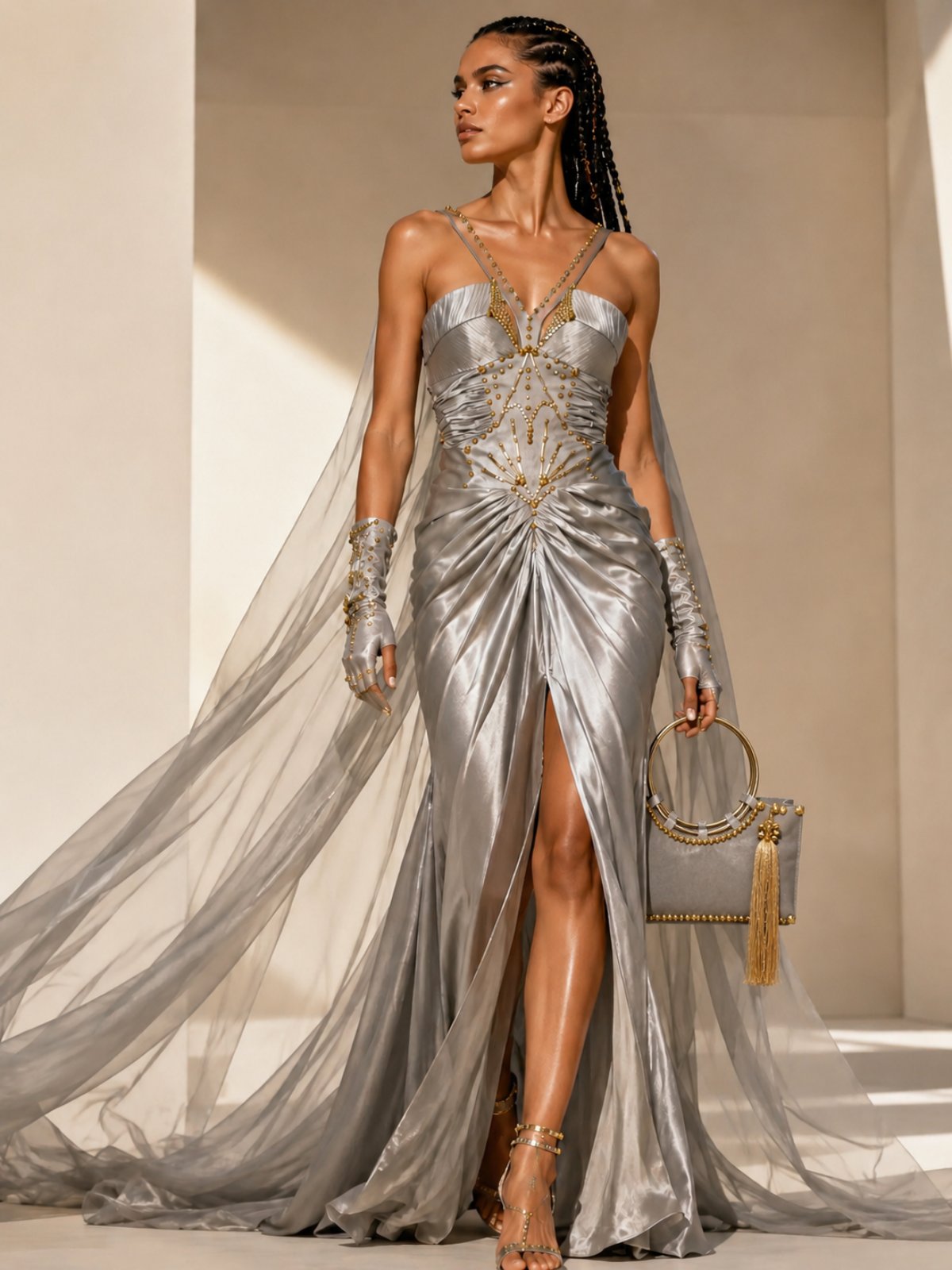 Celestia Silver Couture Gown