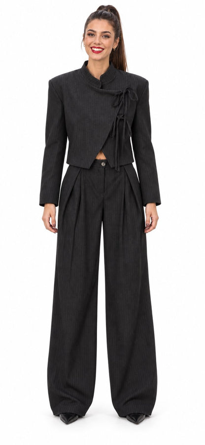 Elena Luka - asymmetrical pinstripe suit -  Александра