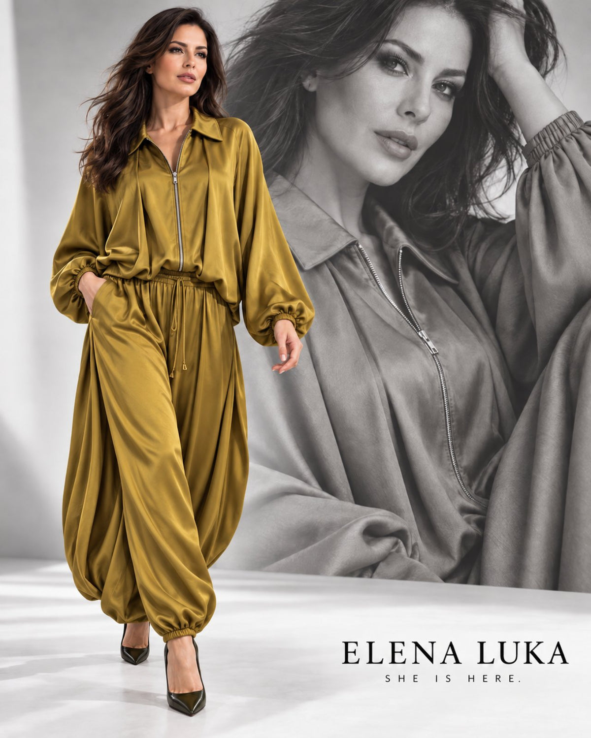 Elena Luka Satin Track Suit