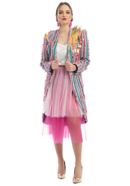 Bouclé Blazer &amp; Tulle Skirt Co Ред