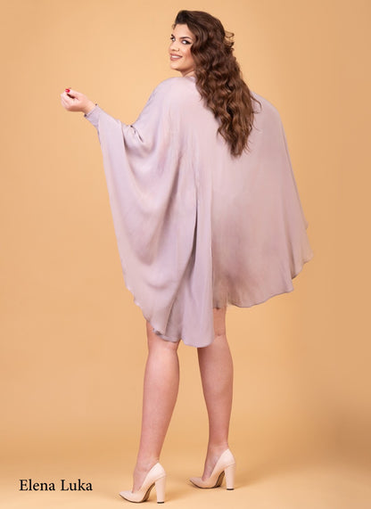 Розов свилен фустан