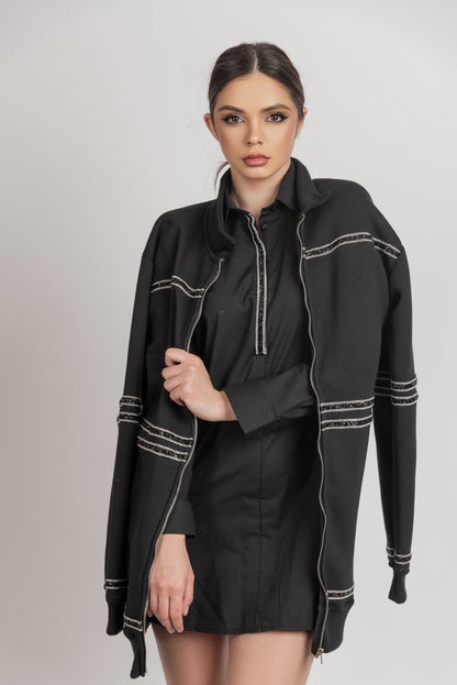 Луксузен џемпер црн