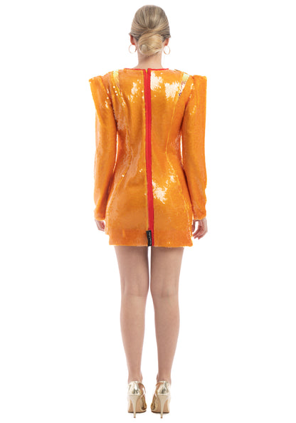 Ексклузивен мини фустан со долги ракави