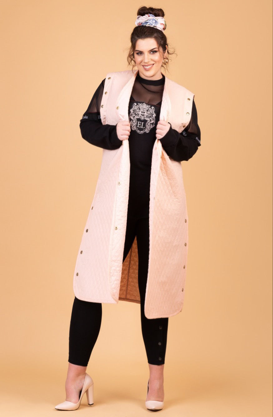 Coat-vest with golden rivets
