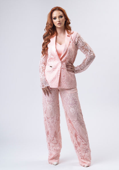 Розова тантела координа со кошула или корсет