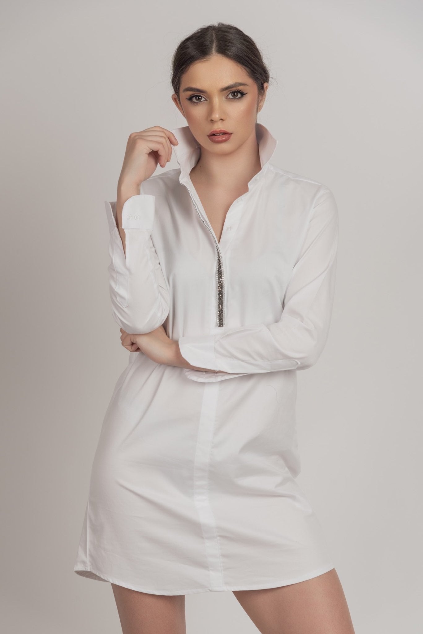 Shirt dress white