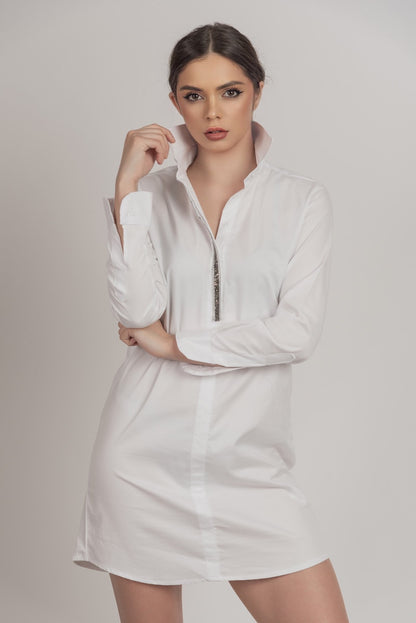 Фустан од кошула бел