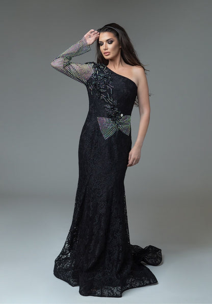 Црн луксузен фустан