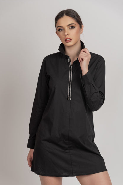 Црн фустан од кошула