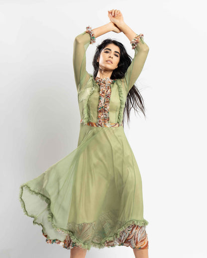 Миди фустан со свила навивач