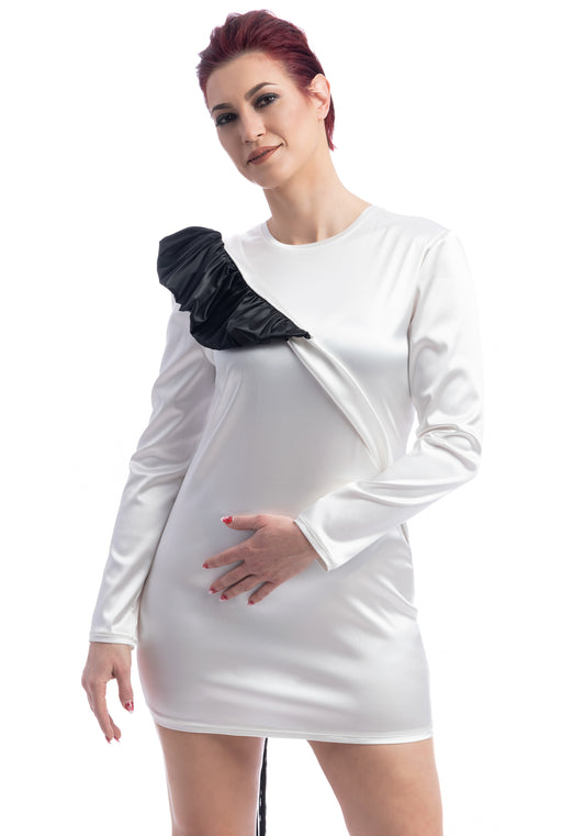 Debbie Ruffle Long Sleeve Party Dress