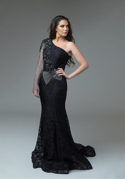 Црн луксузен фустан